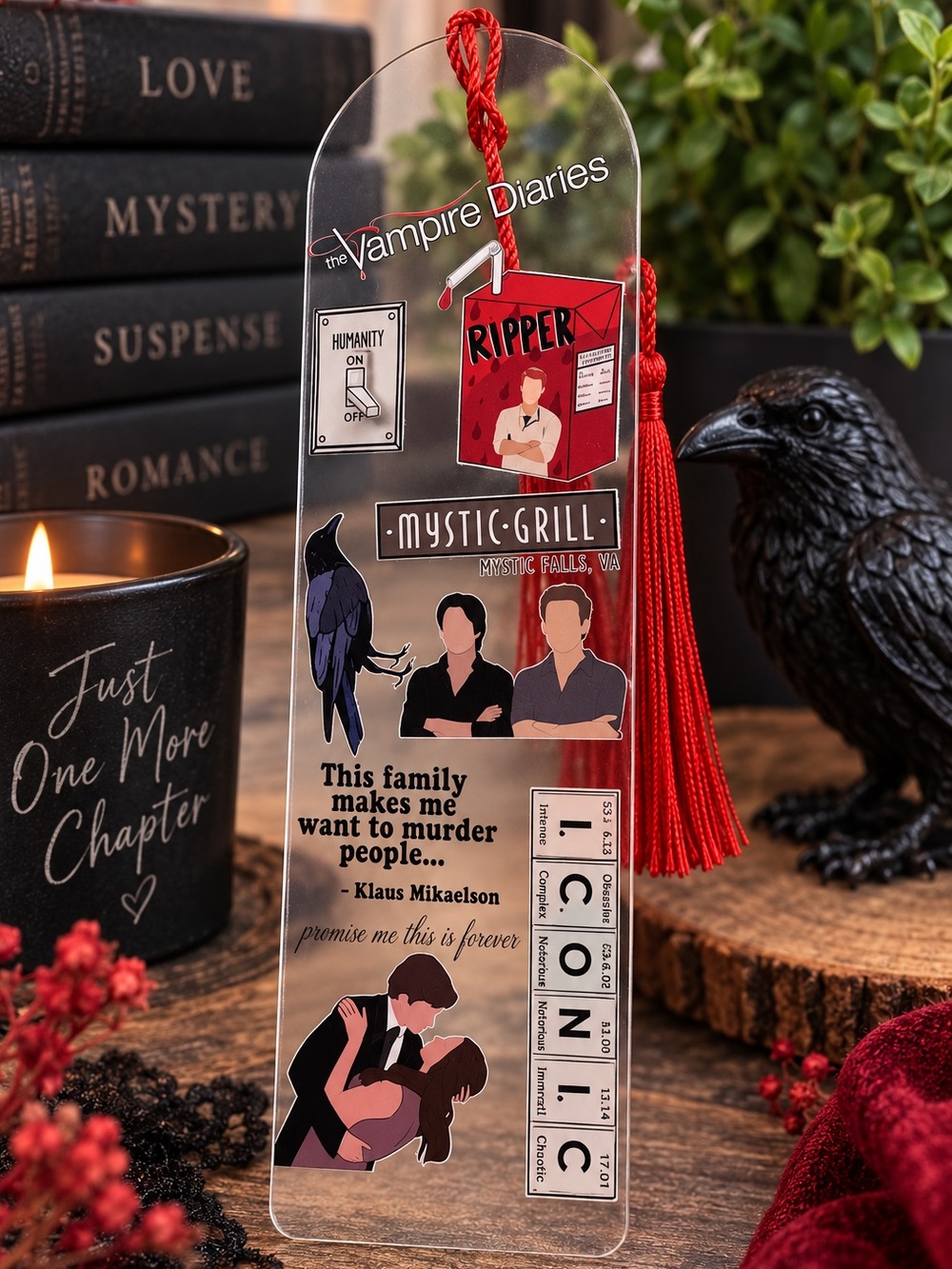 Vampire tv show fandom vibes handcrafted bookmark by me